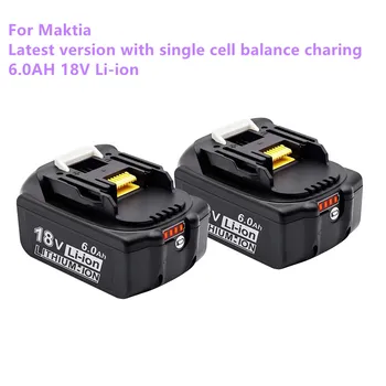 100 % Orijinal Makita 18V 6000mAh Şarj Edilebilir Güç Araçları Pil ile LED lityum-iyon yedek pil LXT BL1860B BL1860 BL1850 BL 1830