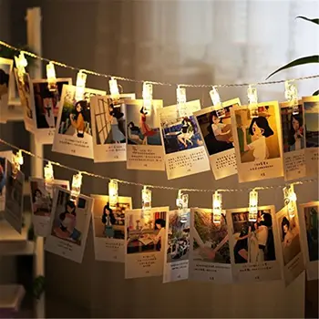 1.5 M 10 adet LED noel fotoğraf klip tarzı peri ışık Led dize düğün doğum Garland yeni yıl noel süslemeleri ev için