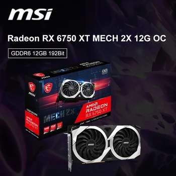 MSI Yeni Radeon RX 6750 XT MAKİNE 2X12G OC Grafik Kartı GDDR6 192bit 7nm 6700XT 8 + 8Pin 2618MHz AMD GPU Desteği AMD Intel CPU