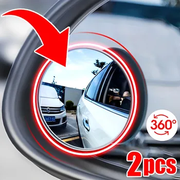 2 Adet Araba Yuvarlak Çerçeve Dışbükey Geniş açı Temizle Dikiz Yardımcı Araba Ayna 360 Derece Kör Nokta Ayna Ayarlanabilir Sürüş