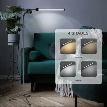 LED Zemin iç mekan lambası yatak odası aydınlatması Standı Ayarlanabilir Gooseneck Dimmer Okuma Lambası Ayakta Dolgu Lambaları Çalışma Oturma Odası