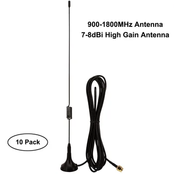 10 adet / grup 7-8dbi Radyo Anteni SMA Erkek Anten Düz Manyetik Taban Amatör Radyo GSM 3M Kablo