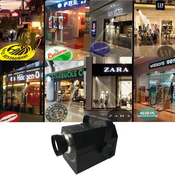 2 adet / grup Özel 37mm / 1.46 in Gobo Kart dönen 30-50W LED REKLAM Marka ışıkları Cafe Shop DJ Parti Gösterisi Logo Reklam Projektör