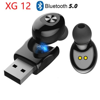 yeni XG12 kablosuz bluetooth 5.0 Kulaklık Stereo Mini Kulaklık Manyetik HIFI Ses Spor Handsfree Kulak mikrofonlu kulaklık PK i7 A6