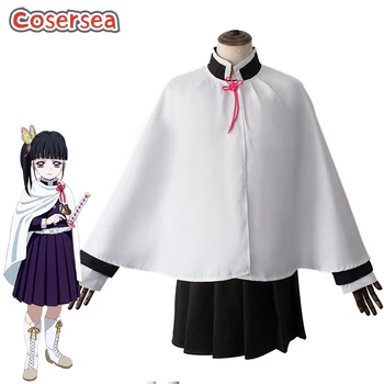 Cosersea Anime iblis avcısı Tsuyuri Kanawo Üniforma Cosplay Kostüm Kimetsu hiçbir Yaiba Kadın Kimono Cadılar Bayramı Kıyafet Kelebek
