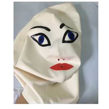 Lateks Kaput El Yapımı Drama Cosplay Hizmetçi Maskesi Kauçuk gece elbisesi Kostüm