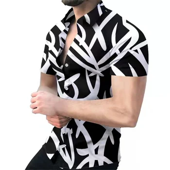 2023 Casual Çiçek Plaj erkek gömleği Yaz Kısa Kollu Hawaii Gömlek Erkekler İçin İş leisureShirt Erkek Giysileri