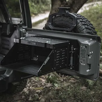 Alüminyum Alaşımlı Çok Fonksiyonlu Katlanabilir Bagaj Kapağı Masası Jeep Wrangler JL 2018 + F2008