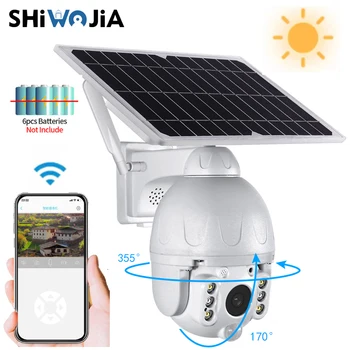 SHIWOJIA Güneş WiFi IP Kamera Açık 1080P Güvenlik Kablosuz Pil IP66 Su Geçirmez PIR Hareket Algılama CCTV Gözetim