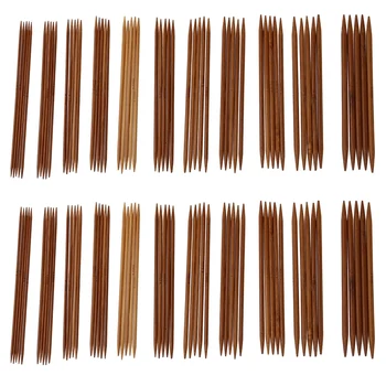 ABSF 10 Takım 11 Boyutları 5 İnç (13 Cm) çift Sivri Kömürleşmiş Bambu Örgü Kitleri İğneler Seti (2.0 Mm-5.0 Mm)