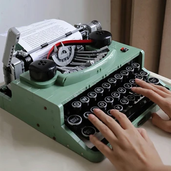 MOC Retro Daktilo Yapı Taşları Klavye, 2078 Adet Yazı Makinesi çocuk Eğitim DIY Oyuncaklar Tatil Hediye Seti