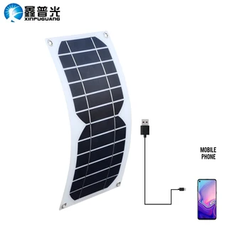 Taşınabilir USB güneş panelı Esnek 5W güneş enerjisi şarj cihazı 5V 1A USB Çıkış Cihazları güneş panelleri Akıllı Telefonlar için pil şarj cihazı
