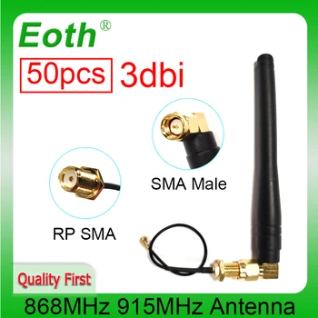 EOTH 50 adet 868 mhz anten 3dbi sma erkek 915 mhz lora antene ıot modülü lorawan antene ıpex 1 SMA dişi pigtail Uzatma Kablosu