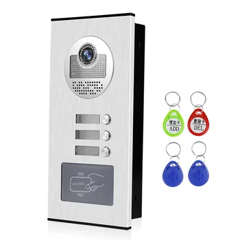 Görüntülü Kapı Telefonu Kapı Zili Kamera Dış Ünite RFID Keyfobs Kilidini Düşük katlı Bina için Çok 2/ 3/ 4/ 6/ 8 Apartman İnterkom