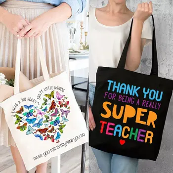Gerçekten Süper Bir Öğretmen Olduğunuz için teşekkür ederiz Tote Çanta Öğretmen Alışveriş Çantası Öğretmen Takdir Hediyeler Alışveriş Çantası Öğretmen Hediye