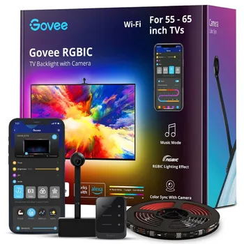 Kamera ile Govee yeni TV şerit ışıkları, 55-65 inç tv'ler için arka ışık, müzik ve Video senkronizasyonu TV ışığı, led ışık şeritleri