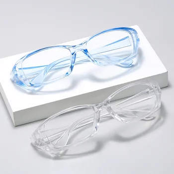 Moda şeffaf Anti-sis gözlük Anti mavi ışık jöle renk gelgit sıçrama sis kum gözlük çok fonksiyonlu açık gözlük