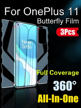 OnePlus11 Kelebek Hidrojel Film OnePlus 11 Ekran Koruyucu Bir Artı 11 Tam Kapsama Ön Arka Kamera 1 + 11 Yumuşak