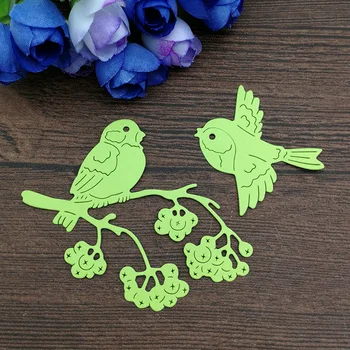 Kuşlar ağaç Metal Kesme Ölür Stencil DIY Scrapbooking Albümü Kabartma Kağıt Kartları Deco El Sanatları Kalıp Kesim