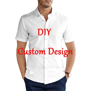 Unisex Hawaii Gömlek Özel 3d Dıy Baskı Düğmesi Gömlek Kısa Kollu Kollu Hawaii Özel Bluz Tops Avrupa Boyutu Moda