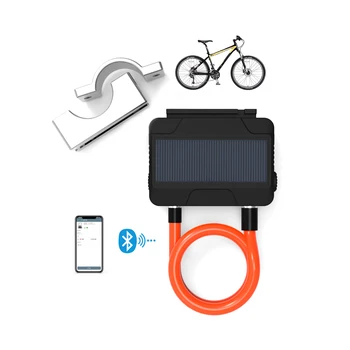 Bisiklet BLE Akıllı Zincir Kilitleri Motosiklet Anahtarsız Kilit APP Kontrolü Güneş Enerjisi Kişisel Kullanım Bluetooth Bisiklet Kablo Kilidi