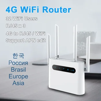 4G SIM kart WİFİ yönlendirici 4G lte cpe 300 m CAT4 32 wifi kullanıcıları RJ45 WAN LAN kapalı kablosuz modem Hotspot dongle