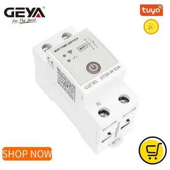 GEYA GTS8-W Akıllı Zaman Kontrolörü Wifi akıllı anahtar Kablosuz Uzaktan Kumanda Tuya Akıllı APP AC220V 2P 4P 32A 40A 63A 80A