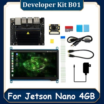 Için Jetson Nano 4GB Programlama Robot Gömülü Derin öğrenme kartı + 7 İnç Dokunmatik Ekran IMX219 Kamera DIY ABD Plug