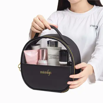 Çamaşır torbası Makyaj Çantası Kare Moda Yarı Yuvarlak Kozmetik Çantası PU deri saklama çantası Tuvalet Organizatör Çanta