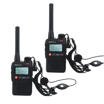 2 adet / grup baofeng walkie talkie UV-3R çift bant mini cep Vox FM radyo handsfree ile