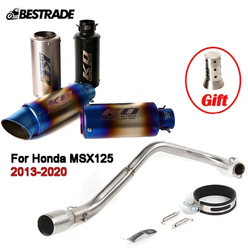 Honda için MSX125 2013-2020 Motosiklet Egzoz Sistemi Susturucu Boru Kaçış 51mm Ön Başlık Boru DB Killer İle Paslanmaz Çelik