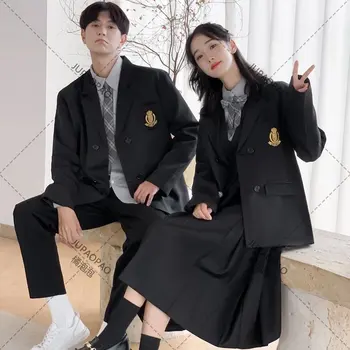 Ilkbahar Sonbahar Takım Elbise Erkek Takım Elbise Kore Gevşek Öğrenci Jk Üniforma Sınıf Üniforma Kolej Setleri Rahat Ceket iş elbisesi Erkekler İçin