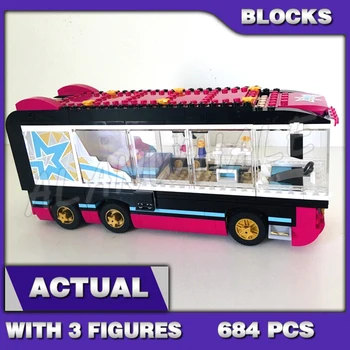 684 adet Arkadaşlar Pop Yıldızı Tur Otobüsü Parti Stephanie 10407 Modeli Yapı Taşları Çocuk Setleri Çocuklar Setleri Tuğla ile Uyumlu