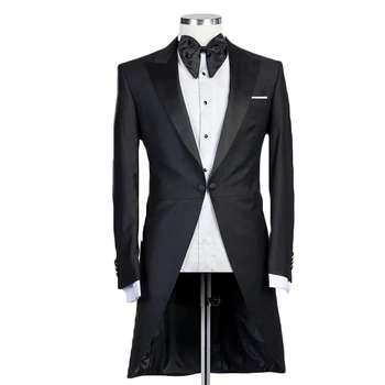 Gotik Ceket Smokin Uzun Ceket Moda Tek Breasetd Doruğa Yaka Zarif Düğün Ceket Tek Parça Blazer Slim Fit 2023 수트재킷