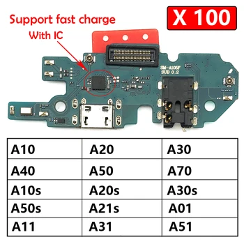 100 Adet USB şarj aleti şarj portu dock konektör esnek kablo Samsung A50 A10 A20 A30 A40 A70 A01 A11 A21s A31 A51 A71