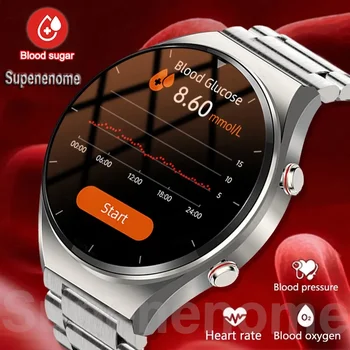 2023 Yeni EKG + PPG Kan Şekeri akıllı saat Erkekler Sağlık Monitörü Kalp Hızı Kan Basıncı İzle IP68 Su Geçirmez Spor Smartwatch