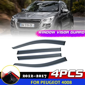 Windows Visor Peugeot 4008 için 2012~2017 2013 2014 2015 Kapı Duman Saptırıcı Muhafızları Kapak Tenteler Güneş Yağmur Kaş Aksesuarları