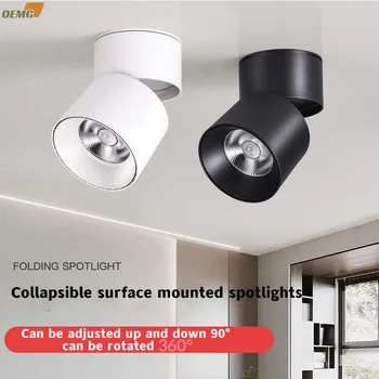 LED yüzeye monte tavan ışık oturma odası yatak odası koridor katlanabilir downlight 220V110VCOB spot Kısılabilir ev aydınlatma