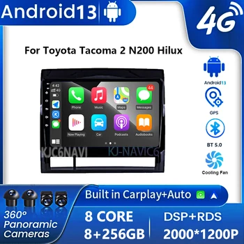 Android 13 Carplay Otomatik Toyota Tacoma 2 İçin N200 Hilux 2005-2015 Araba Radyo 4G WİFİ Navigasyon GPS Multimedya Video Oynatıcı