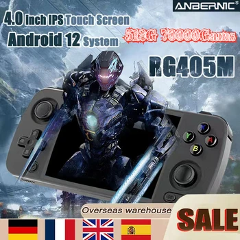 ANBERNIC RG405M 4 İnç IPS Ekran Metal elde kullanılır oyun konsolu Android 12 Unisoc Kaplan T618 Oyuncu Desteği 512G 70000 Oyunları PSP