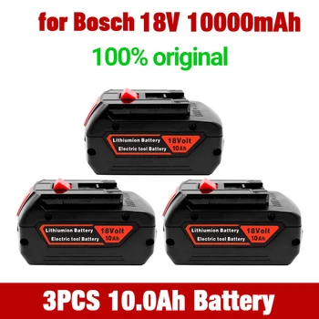 18V 10.0 A Şarj Edilebilir li-ion pil İçin Bosch 18V Güç aracı Yedek 10000mah Taşınabilir Yedek BAT609 Gösterge ışığı