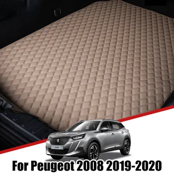 Özel Araba Gövde Deri Paspaslar Peugeot 2008 İçin P24 2019 2020 Su Geçirmez Kaymaz Liner Tepsi Kargo Aksesuarları