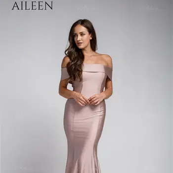 Aileen Mermaid Özel Durum Elbise Kadınlar için Parti Düğün Akşam Özelleştirilmiş Hizmet Omuz Balo Elbise 2023 Saten Grace