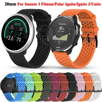 20mm İzle Silikon Bilek Kayışı Bilezik SUunto 3 Spor Watchband Polar Ateşleme / 2 / Birleştirmek Smartwatch Kemer Bileklik Correa