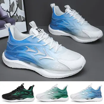 2023 Yaz Açık Ayakkabı Erkekler koşu ayakkabıları Örgü Nefes Erkekler Sneakers Hafif platform ayakkabılar Lace Up Artı Boyutu 39-45