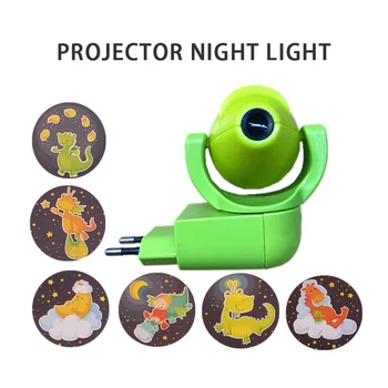 LED gece ışığı Projektör 6 Görüntü Fotosel sensörü AB Tak Gece İşığı Lambası Çocuklar Çocuklar İçin Bebek Odası dekorasyon ışıklandırma