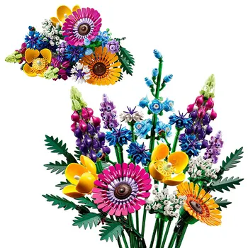 Stokta 10313 Kır Çiçeği Buket Çiçek Yapı Taşı Ev Dekor Çizim Tatil DIY Tuğla Oyuncak Kız Arkadaşı noel hediyesi