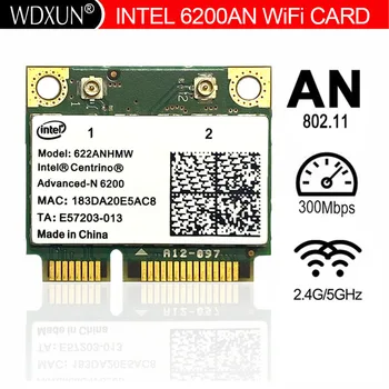INTEL6200 6200AN Intel Gelişmiş-N 6200 INTEL 6200 Kablosuz-N Wifi 802.11 a / g / n 300 M Yarım MİNİ PCI-E Wlan kartı