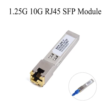 Gigabit RJ45 SFP Modülü 10 M/100 M/1000 M Adaptif 1000 Mbps 1.25 G 10G Alıcı-verici Modülü Fit Cisco Mikrotik Ethernet Anahtarı
