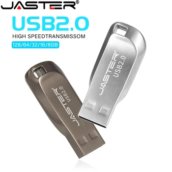 JASTER Moda USB 2.0 Flash Sürücüler 64GB Mini Metal Yüksek hızlı Bellek sopa 32GB 16GB Gümüş Kalem sürücü 8GB 4GB U disk Dizüstü Bilgisayar İçin